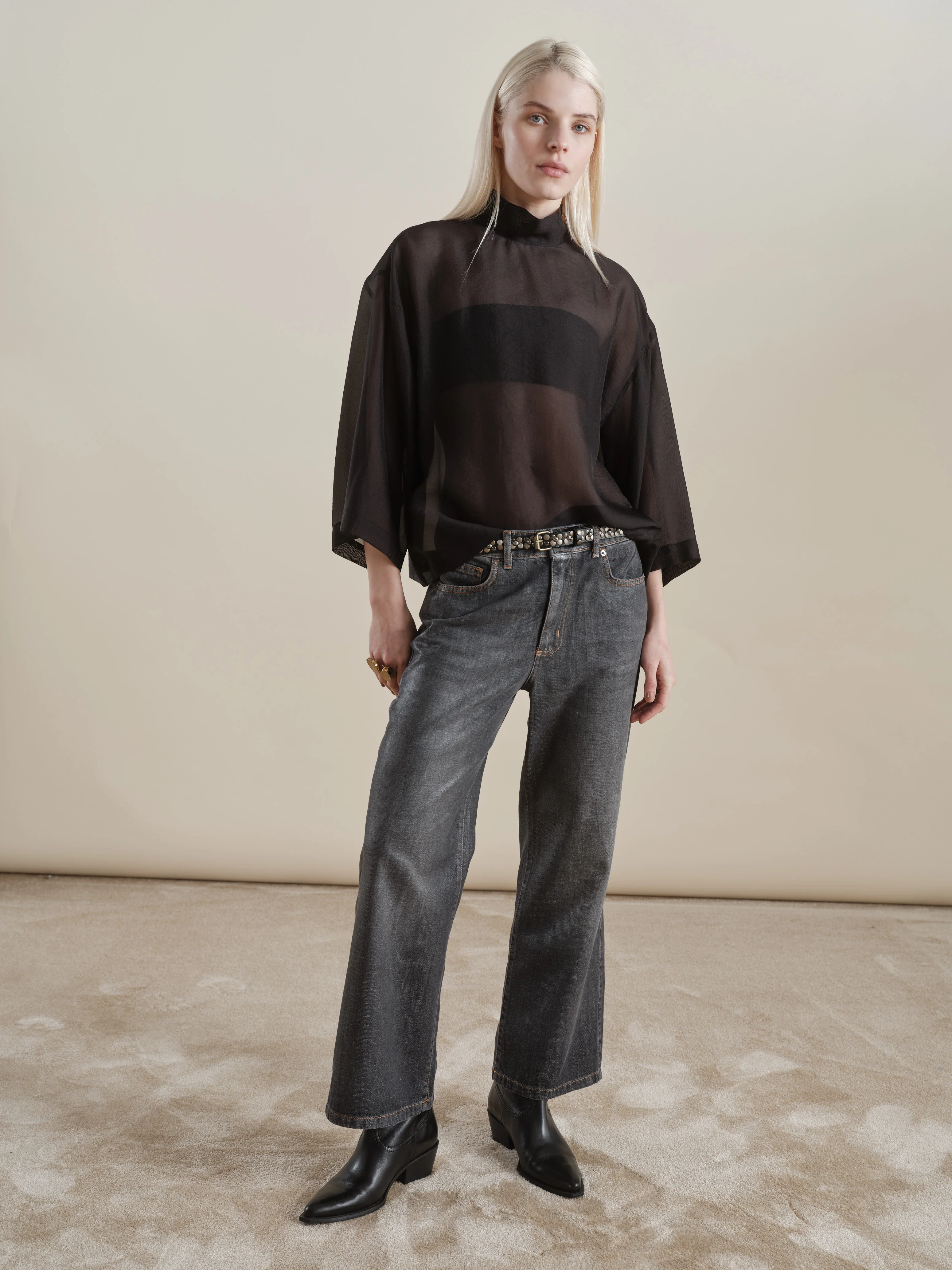 Aiko Pantalone Grigio Lucido