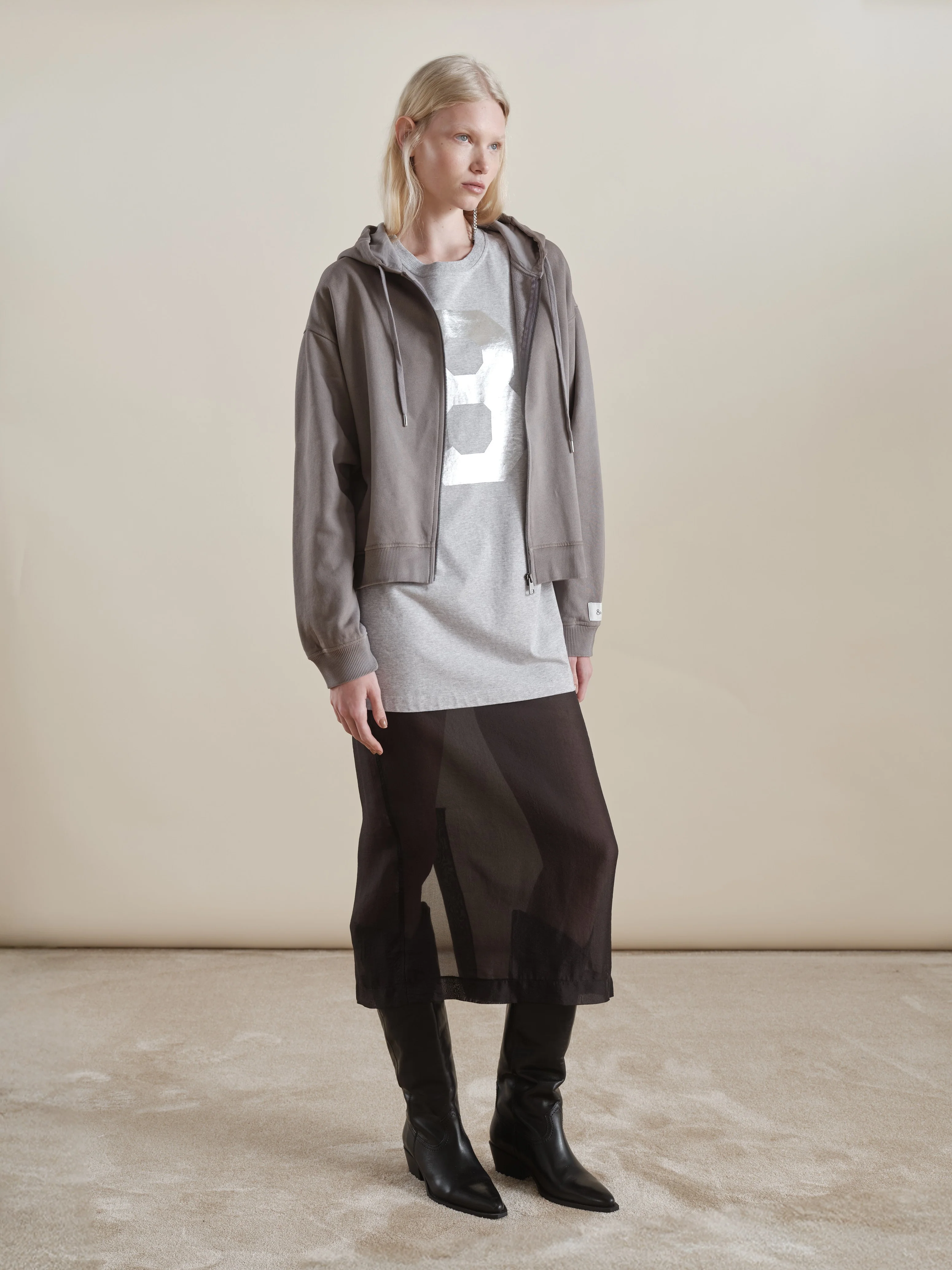 Esme T-shirt Grigio Perla Mel-argento