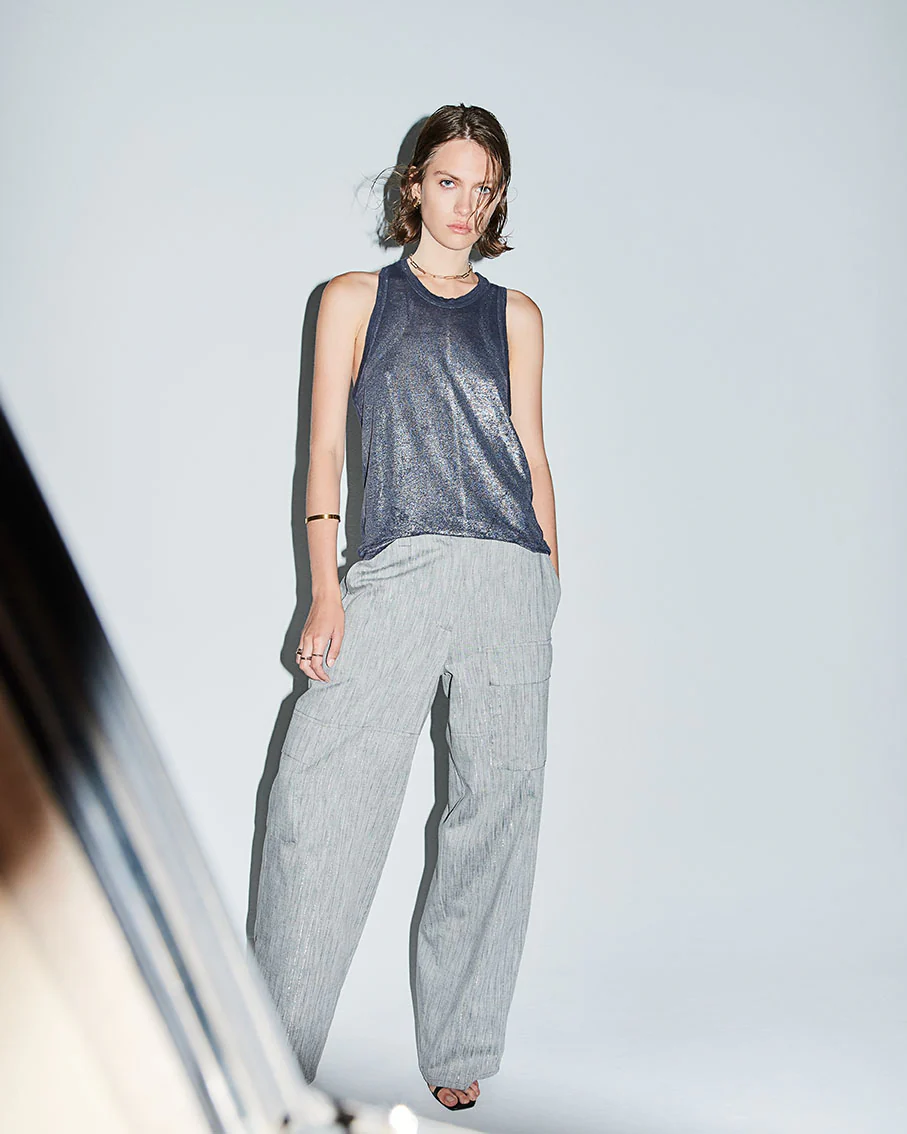 Riga-a Pantalone Grigio Mel.chia.